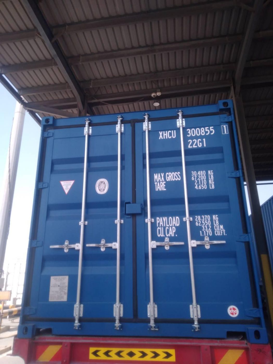 Brand new 20ft shipping container with cargo doors closed